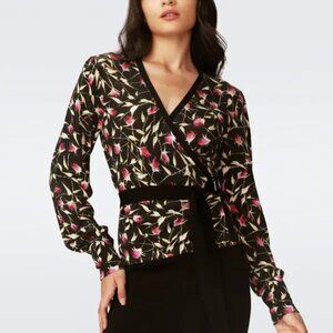 Diane Von Furstenberg - Silver Wool Wrap Top (Rockn Rose)